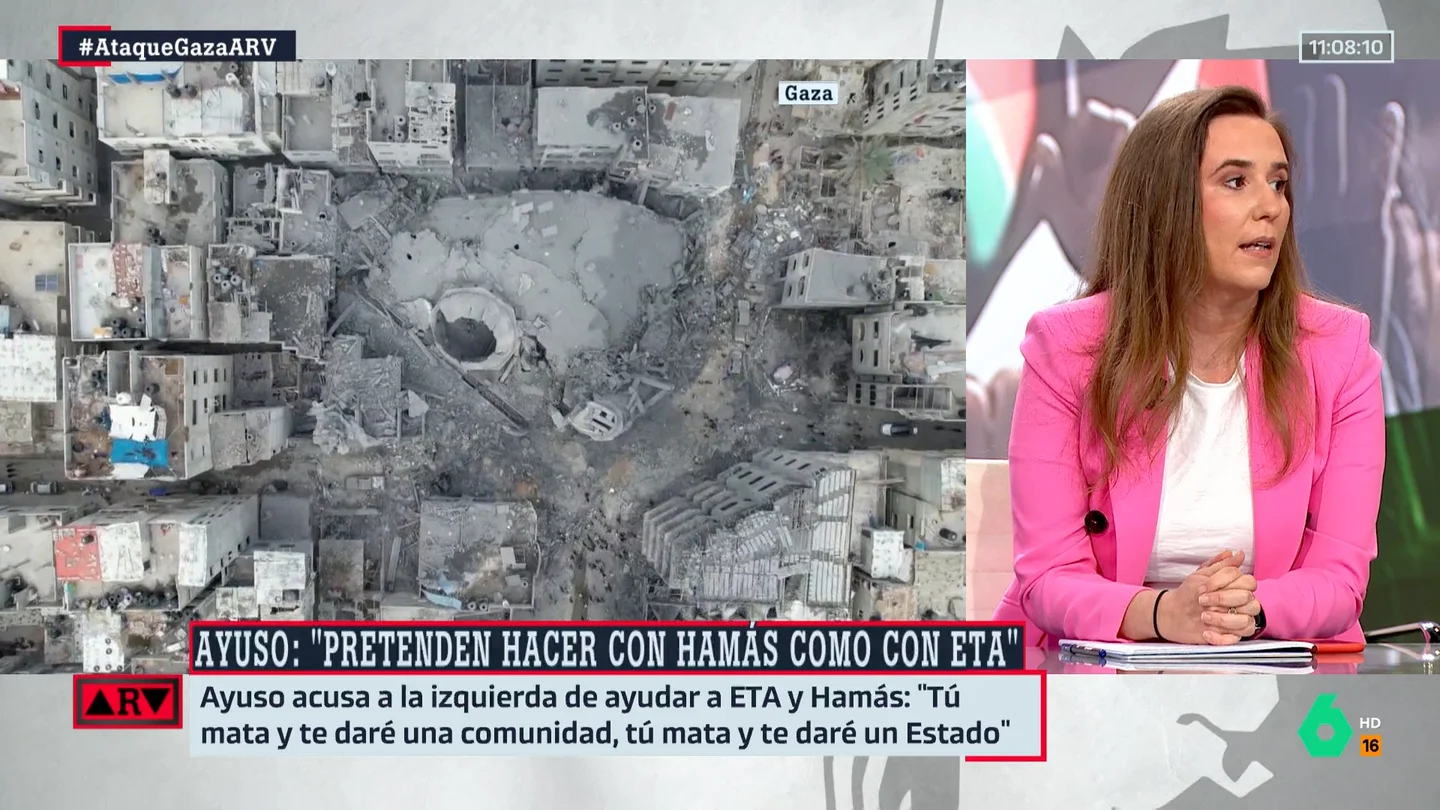 ARV- Natalia Junquera: "Se confunde a palestinos con terroristas, que es lo mismo que confundir etarras con vascos" ARV- Natalia Junquera: "Se confunde a palestinos con terroristas, que es lo mismo que confundir etarras con vascos"