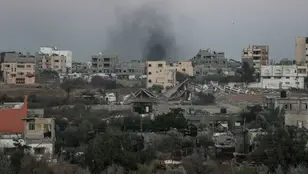 Imagen de una zona devastada de Rafah