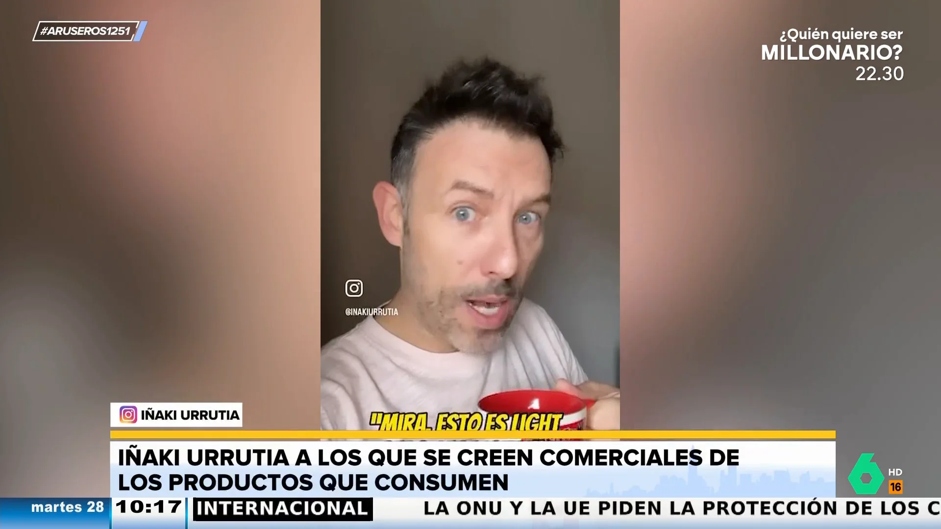 Iñaki Urrutia, a los que dicen que lo light sabe igual: "No os convirtáis en comerciales, nadie os paga"