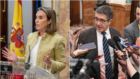 Cuca Gamarra y Patxi López, en el Congreso de los Diputados