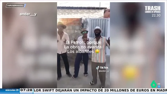 Así es la coreografía de unos albañiles que arrasa en TikTok: más de 15 millones de visualizaciones Así es la coreografía de unos albañiles que arrasa en TikTok: más de 15 millones de visualizaciones