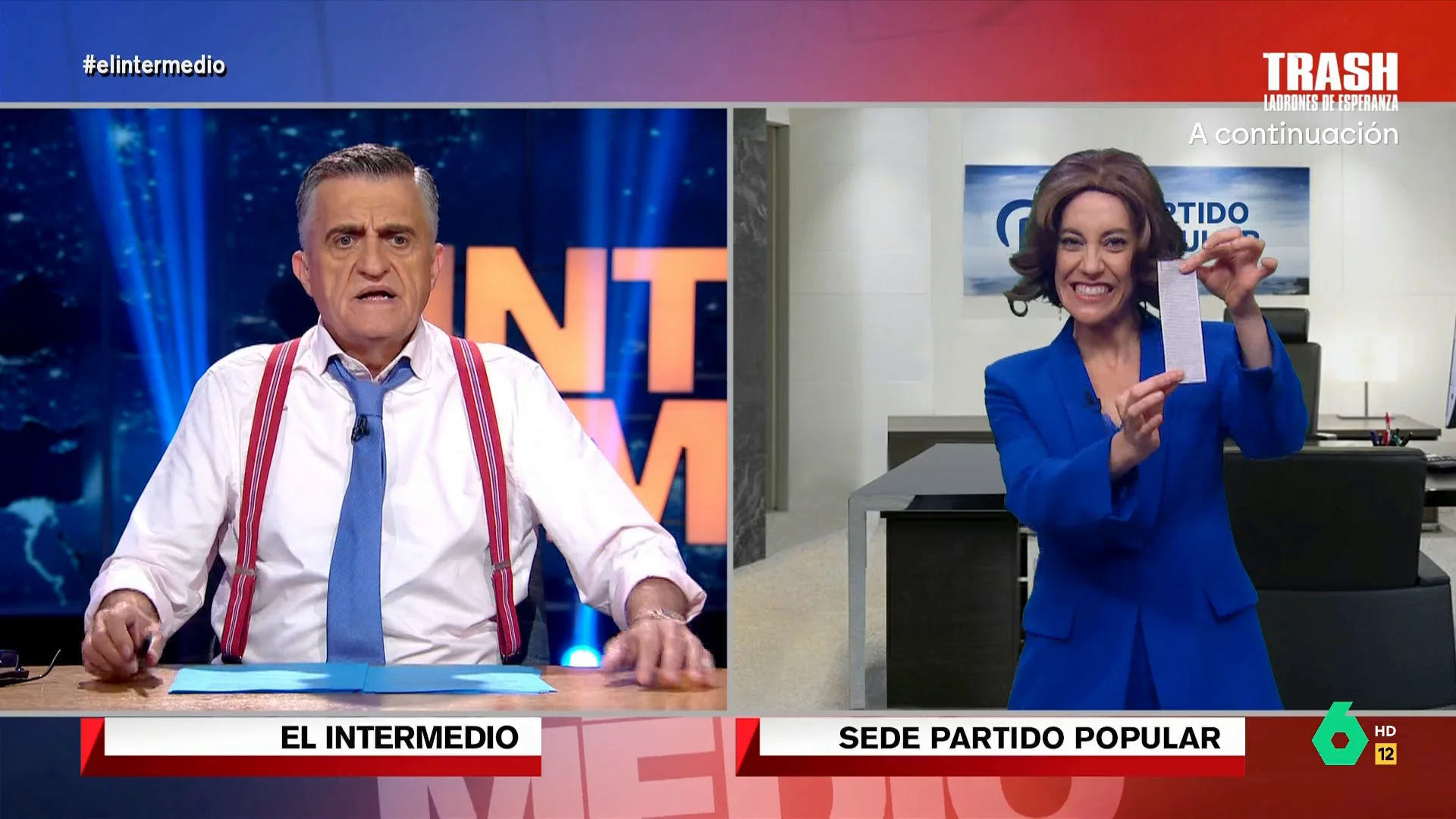 "Es una vergüenza que haya partidos que se planteen pactar con estos partidos extremistas", afirma 'Cuca Gamarra', imitada por Cristina Gallego, en este vídeo donde también valora el caso de Begoña Gómez o el reconocimiento de Palestina.