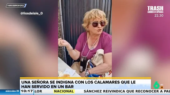 Una señora explota contra los calamares que le han servido en el bar: "Parecen rosquillas de mi pueblo" Una señora explota contra los calamares que le han servido en el bar: "Parecen rosquillas de mi pueblo"