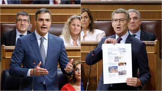 Imagen de Pedro Sánchez y Alberto Núñez Feijóo en la sesión de control al Gobierno en el Congreso Imagen de Pedro Sánchez y Alberto Núñez Feijóo en la sesión de control al Gobierno en el Congreso