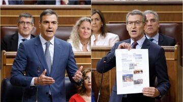 Imagen de Pedro Sánchez y Alberto Núñez Feijóo en la sesión de control al Gobierno en el Congreso
