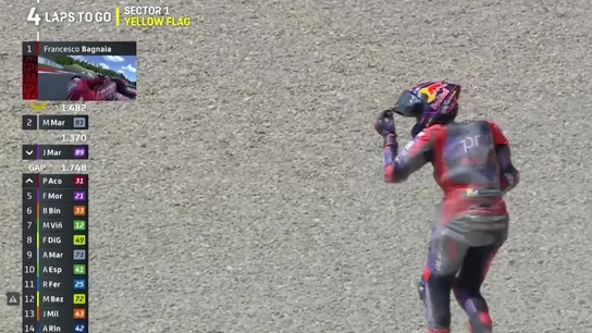 Jorge Martín, tras caerse en Mugello Jorge Martín, tras caerse en Mugello
