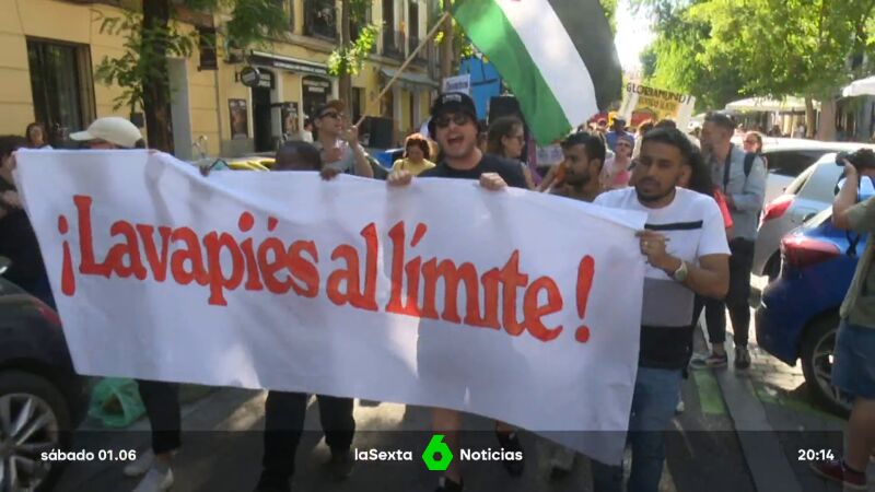 Manifestación en Lavapiés contra el turismo de masas