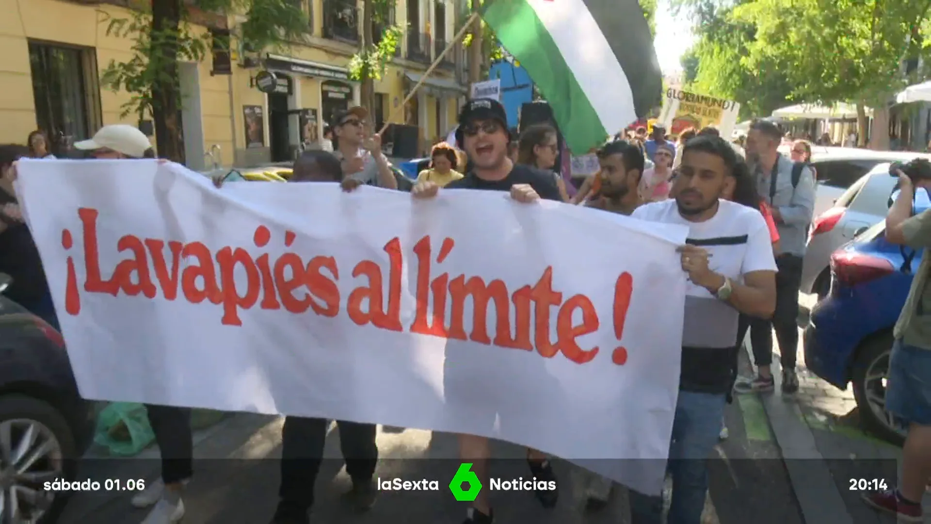 Manifestación en Lavapiés contra el turismo de masas