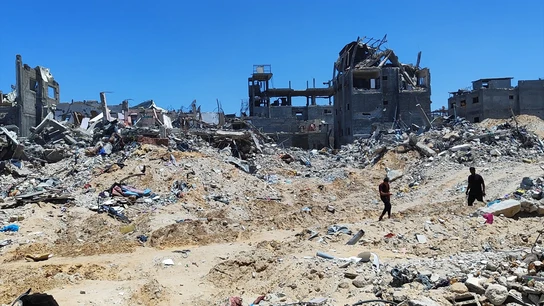 Una zona de la Franja de Gaza destrozada por un ataque israelí Una zona de la Franja de Gaza destrozada por un ataque israelí