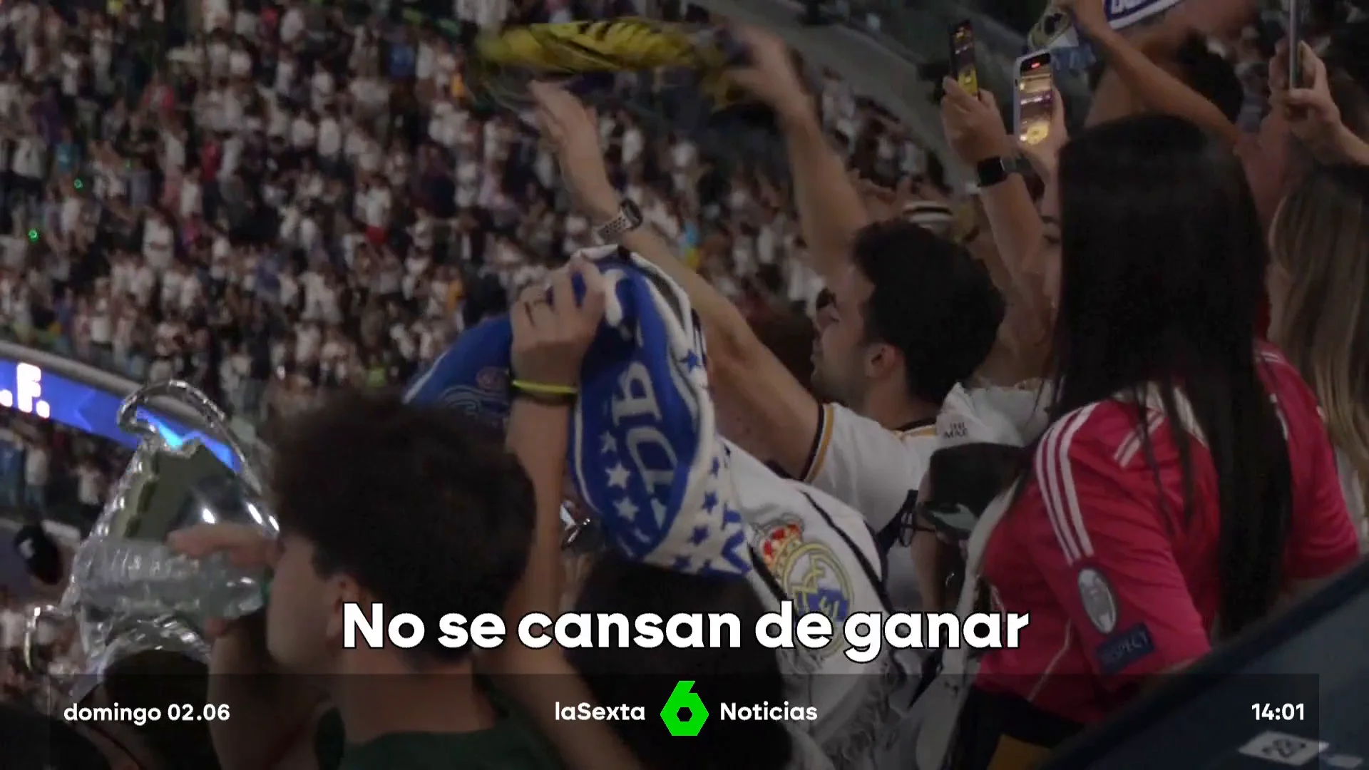 La afición del Real Madrid, en el Bernabéu 