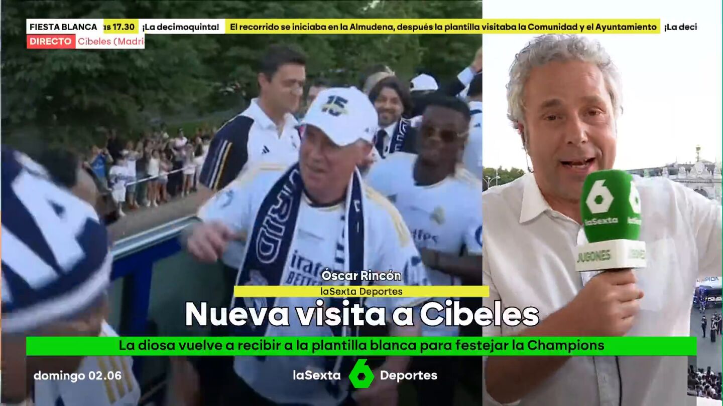 Ancelotti, bailando en el bus del Real Madrid