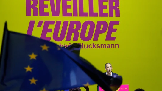 Un mitin del candidato del Partido Socialista Francés para las elecciones europeas, Raphael Glucksmann Un mitin del candidato del Partido Socialista Francés para las elecciones europeas, Raphael Glucksmann