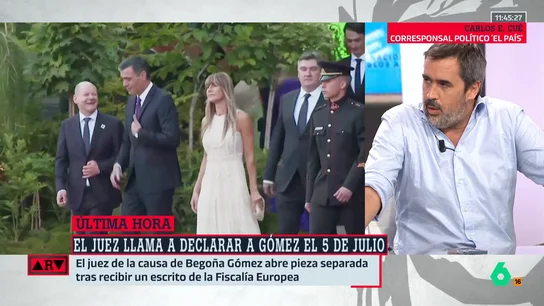 La pregunta de Carlos E. Cué tras llamar a declarar a Begoña Gómez el 5 de julio: "¿Con qué material quiere seguir el juez este caso? Porque no hay nada" La pregunta de Carlos E. Cué tras llamar a declarar a Begoña Gómez el 5 de julio: "¿Con qué material quiere seguir el juez este caso? Porque no hay nada"