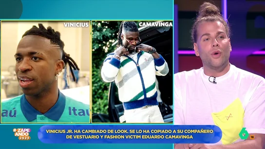 Eduardo Navarrete, a favor de los 'looks' de Vinicius y Camavinga, pero en contra de sus rastas Eduardo Navarrete analiza en este vídeo el nuevo peinado de Vinicius Jr., que se ha pasado a las rastas, así como los estilismos de su compañero en el Real Madrid, Eduardo Camavinga, que ha llegado a desfilar para Balenciaga en París.