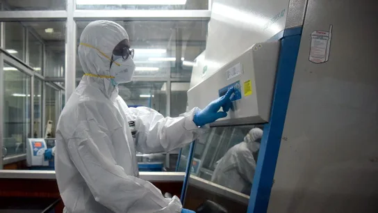 Vista de un laboratorio de investigación médica, en una fotografía de archivo Vista de un laboratorio de investigación médica, en una fotografía de archivo