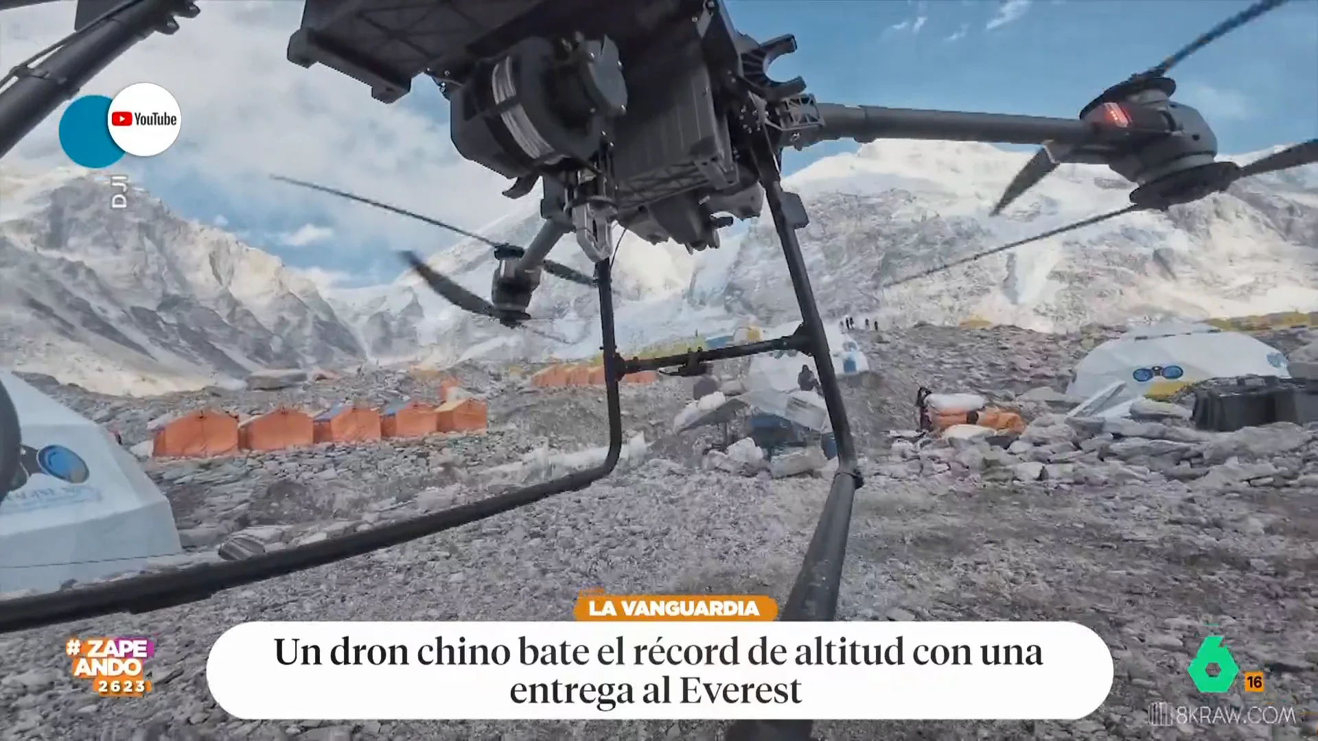 Quique Peinado alucina con un dron que ha subido hasta el campamento uno del Everest: "Esto es fortísimo"