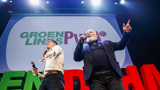 Bas Eickhout y Frans Timmermans, líderes del GroenLinks PvdA (coalición laborista-verde) de Países Bajos Bas Eickhout y Frans Timmermans, líderes del GroenLinks PvdA (coalición laborista-verde) de Países Bajos