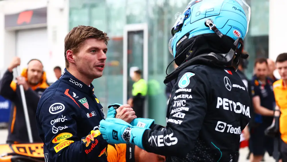Verstappen empató el tiempo de Russell Verstappen empató el tiempo de Russell