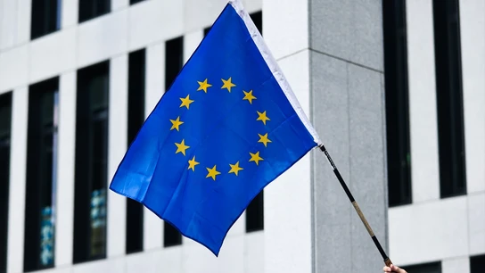 Bandera de la Unión Europea con motivo de las elecciones de 2024. Bandera de la Unión Europea con motivo de las elecciones de 2024.