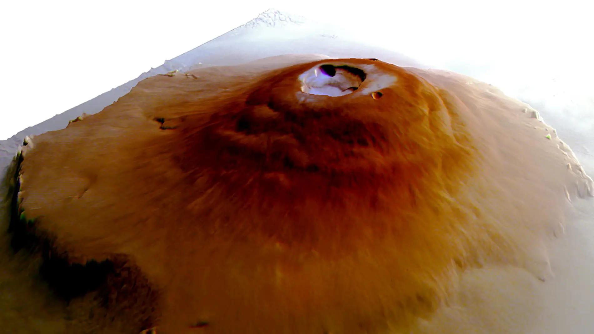 Modelo en 3D del monte Olimpo, con la escarcha en su cima Modelo en 3D del monte Olimpo, con la escarcha en su cima