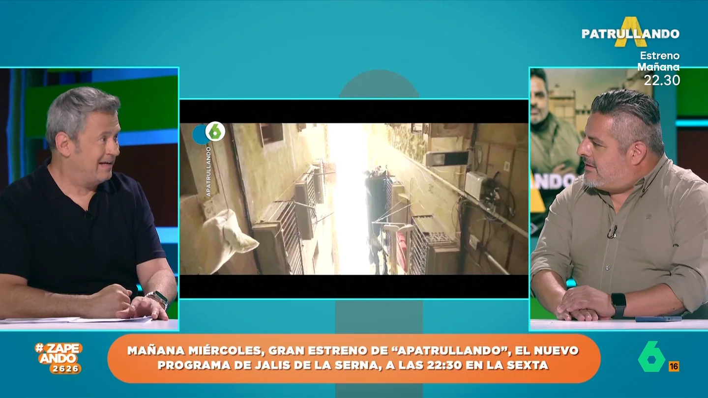 "Estaría guay tener de cámara a Ilia Topuria": Jalis de la Serna, sobre los momentos de tensión en 'Apatrullando' "Estaría guay tener de cámara a Ilia Topuria": Jalis de la Serna, sobre los momentos de tensión en 'Apatrullando'