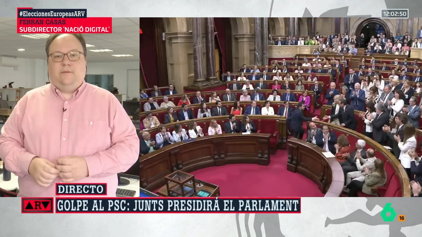 Ferrán Casas explica que el Parlament, dirigido por Junts, intentará que sea Illa quien vaya primero a investidura: "Obligaría a ERC a retratarse" Ferrán Casas explica que el Parlament, dirigido por Junts, intentará que sea Illa quien vaya primero a investidura: "Obligaría a ERC a retratarse"