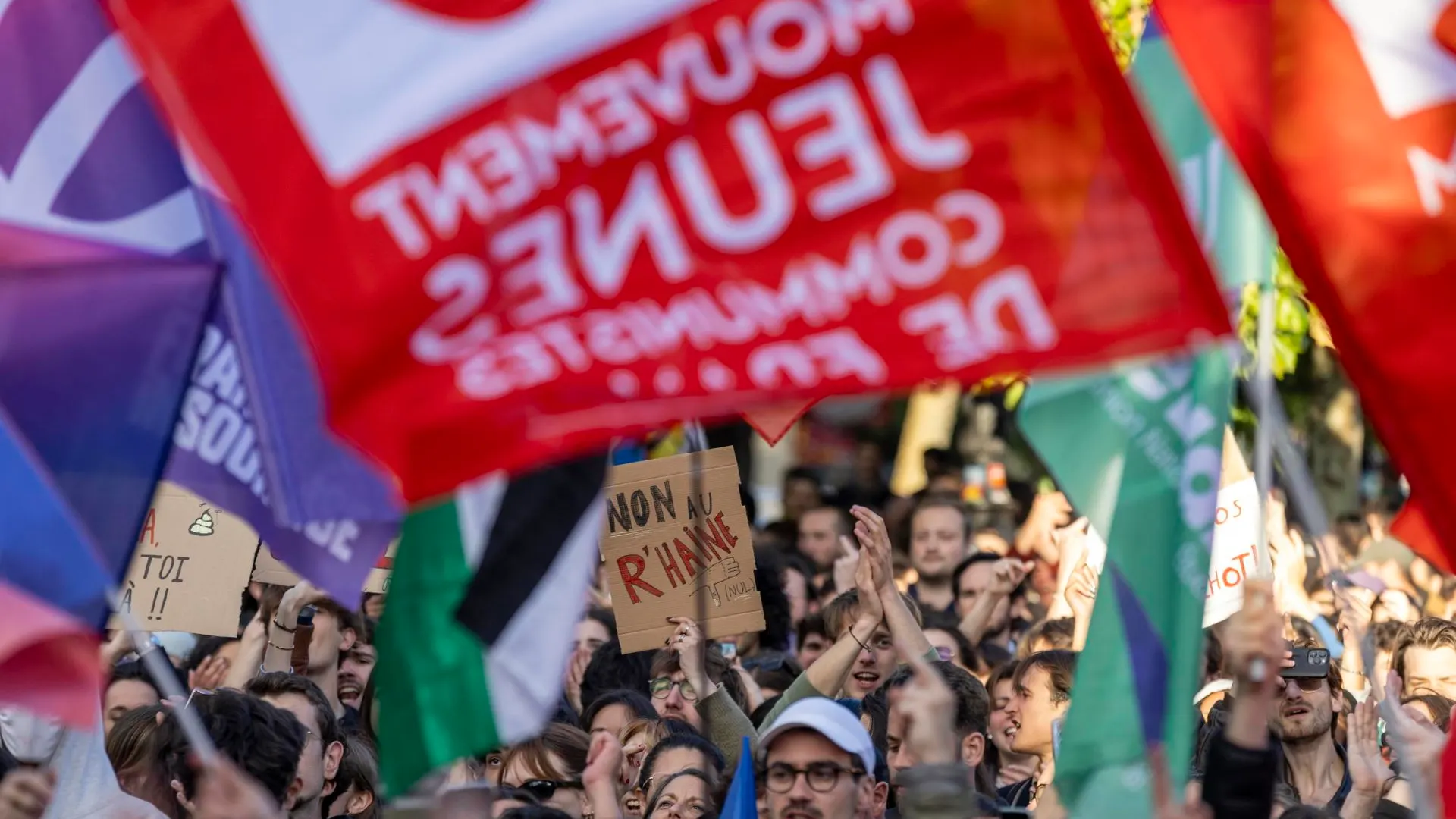 Protesta contra la ultraderecha en París, Francia, tras las elecciones europeas