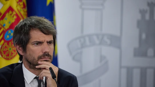 El ministro de Cultura, Ernest Urtasun, durante una rueda de prensa El ministro de Cultura, Ernest Urtasun, durante una rueda de prensa