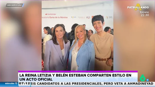 La reina Letizia coincide con el mismo look que Belén Esteban y le desvela que le tienen que operar La reina Letizia coincide con el mismo look que Belén Esteban y le desvela que le tienen que operar