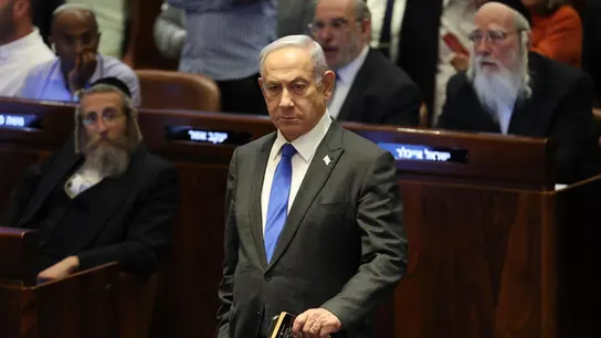 Imagen de archivo del primer ministro de Israel, Benjamin Netanyahu, durante una votación en la Knesset. Imagen de archivo del primer ministro de Israel, Benjamin Netanyahu, durante una votación en la Knesset.