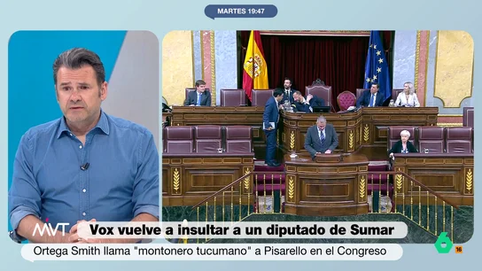Iñaki López responde a Ortega-Smith tras insultar a Pisarello Javier Ortega-Smith continúa con los insultos de Vox al diputado de Sumar Gerardo Pisarello, al que llamaba "montonero tucumano". "Es un maleducado", reacciona Iñaki López en este vídeo donde Más Vale Tarde analiza el episodio.