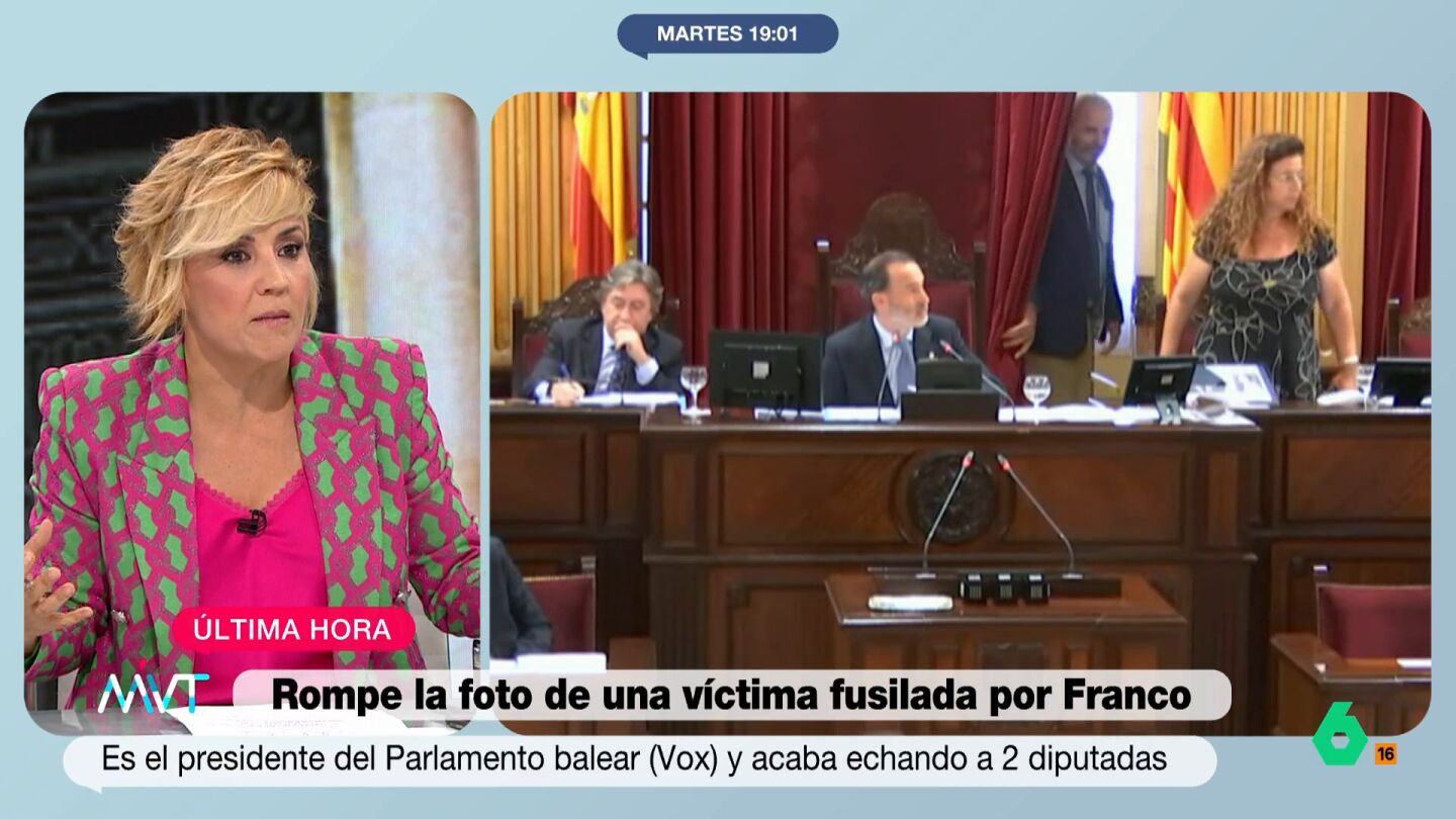 Cristina Pardo reacciona en este v&iacute;deo al lamentable episodio protagonizado por el presidente del Parlament balear por Vox cuando ha arrancado una foto de fusiladas por el franquismo de una diputada socialista y la ha expulsado de la sala.