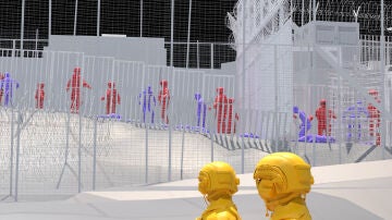 Recreación 3D de la posición de la Guardia Civil en la tragedia de Melilla 