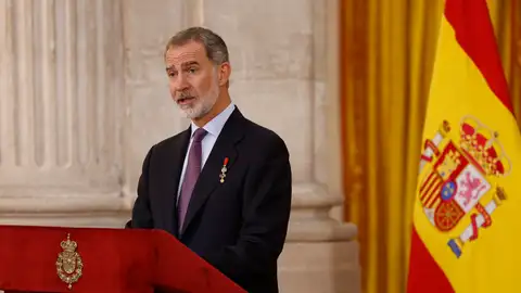 El rey Felipe VI ofrece un discurso en el X aniversario de su proclamación