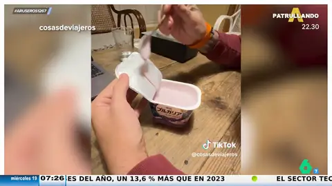 Un tiktoker español alucina con que las tapas de los yogures en Japón sean impermeables: "Van 700 años por delante"