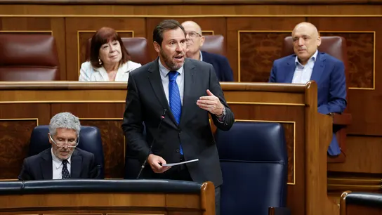 Óscar Puente, en una sesión de control en el Congreso.  Óscar Puente, en una sesión de control en el Congreso.