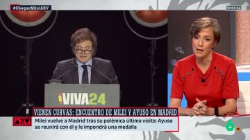 Tania Sánchez asegura que "Ayuso ha decidido saltarse la ley" al condecorar a Milei: "El presidente de Argentina no está en visita oficial"