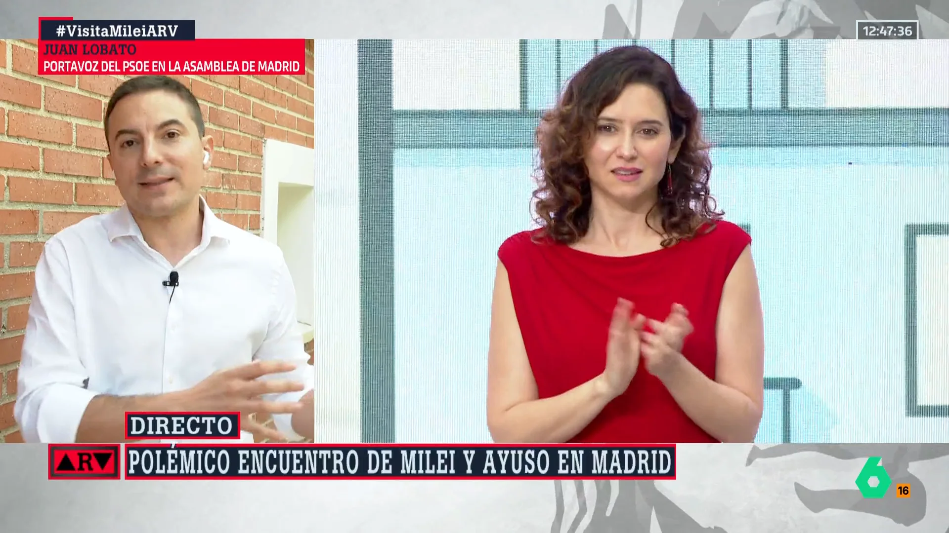 ARV- Lobato define a Ayuso como una "provocadora nata" y le acusa de "no gestionar nada": "Dedíquese a gobernar"