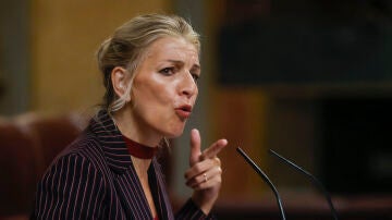 Yolanda Díaz, en la tribuna del Congreso de los Diputados