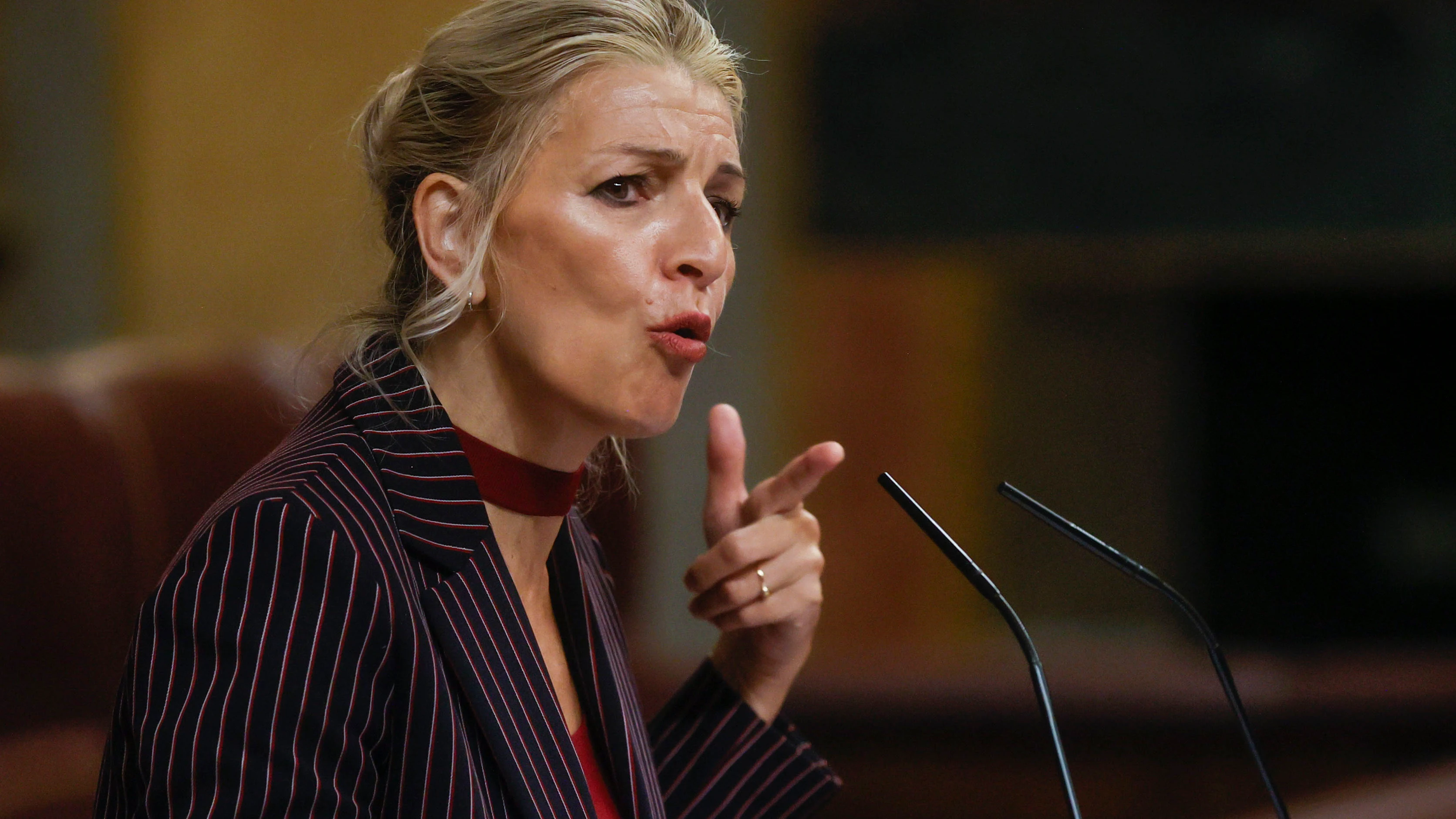 Yolanda Díaz, en la tribuna del Congreso de los Diputados