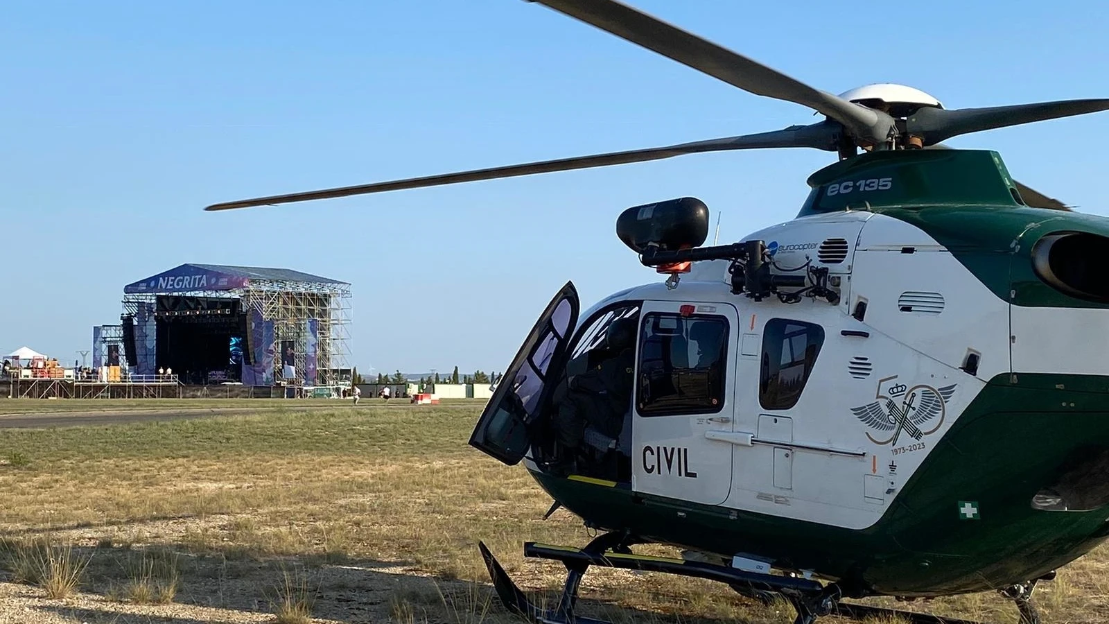 La Guardia Civil establece un dispositivo de seguridad con motivo de la primera edición del festival 'Zuera Sound'.