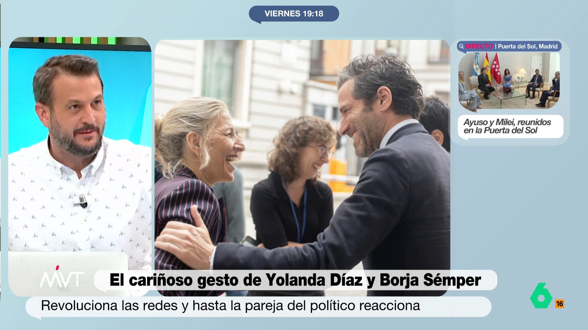 Fernández-Miranda asegura que los políticos se saludan con mucho afecto habitualmente en el patio del Congres