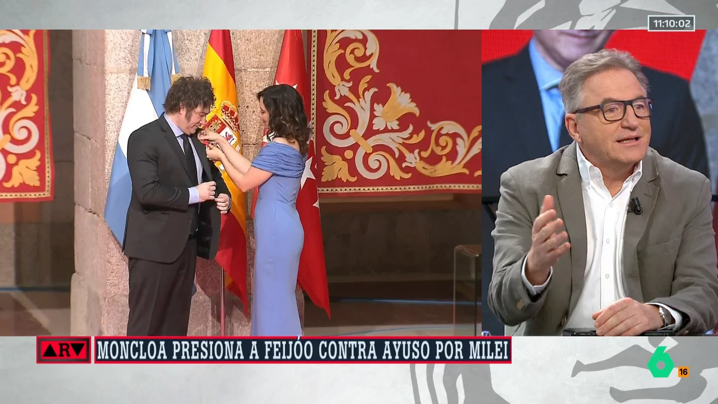 ARV- Carlos Segovia tacaha de "error" la condecoración de Ayuso a Milei: "Debe desmarcarse de un discurso tan radical" ARV- Carlos Segovia tacaha de "error" la condecoración de Ayuso a Milei: "Debe desmarcarse de un discurso tan radical"