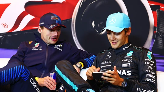 Max Verstappen y George Russell Max Verstappen y George Russell