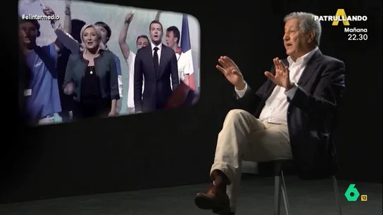 Sami Nair, sobre Marine Le Pen: "Hoy parece inofensiva, pero es una facha en el sentido más duro de la palabra" Andrea Ropero analiza con el politólogo francés Sami Nair qué pueden deparar las elecciones en Francia. En este vídeo, analiza el auge de la extrema derecha de Marine Le Pen, así como al resto de partidos a ambos lados del espectro.