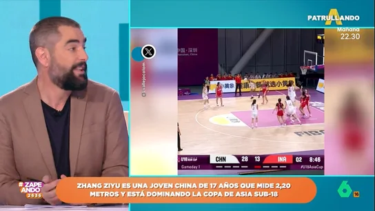 Dani Mateo alucina con la altura de una jugadora de baloncesto de 17 años: "Con ese tamaño podría dominar el mundo" Dani Mateo no da crédito con la altura de esta jugadora de la selección de baloncesto de China Sub-18