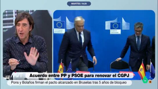 "De momento nos lo hemos repartido, 10 para cada uno, a partir de ahora ya veremos si lo renovamos", afirma Benjam&iacute;n Prado, que en este v&iacute;deo de M&aacute;s Vale Tarde analiza el acuerdo alcanzado entre el PP y el PSOE en Bruselas.