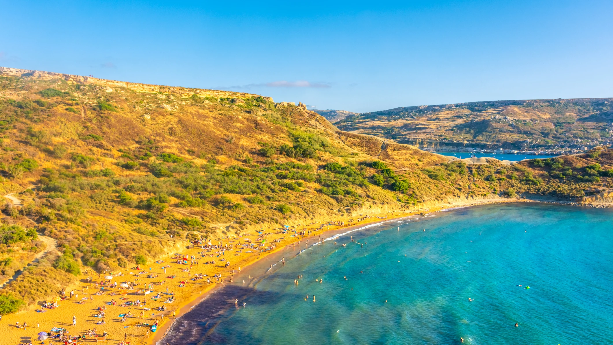 Playa de Ghajn Tuffieha, en la Golden Bay de Malta