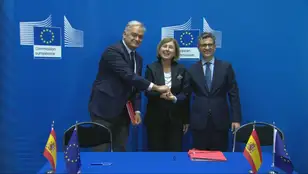 Esteban González Pons, Věra Jourová y Félix Bolaños cierran el acuerdo de renovación del CGPJ en Bruselas