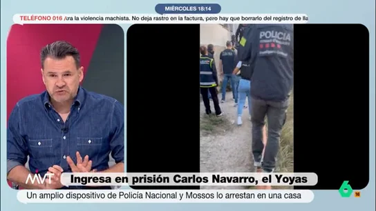 Iñaki López, sobre la detención de 'El Yoyas': "Ahora va a conocer lo que es una vida mucho más relajada en la cárcel" "Mucho mejor que esa vida de eremita que lleva", afirma Iñaki López en este vídeo donde Más Vale Tarde analiza la detención de Carlos Navarro 'El Yoyas' tras dos años en busca y captura por maltrato a su mujer e hijos.